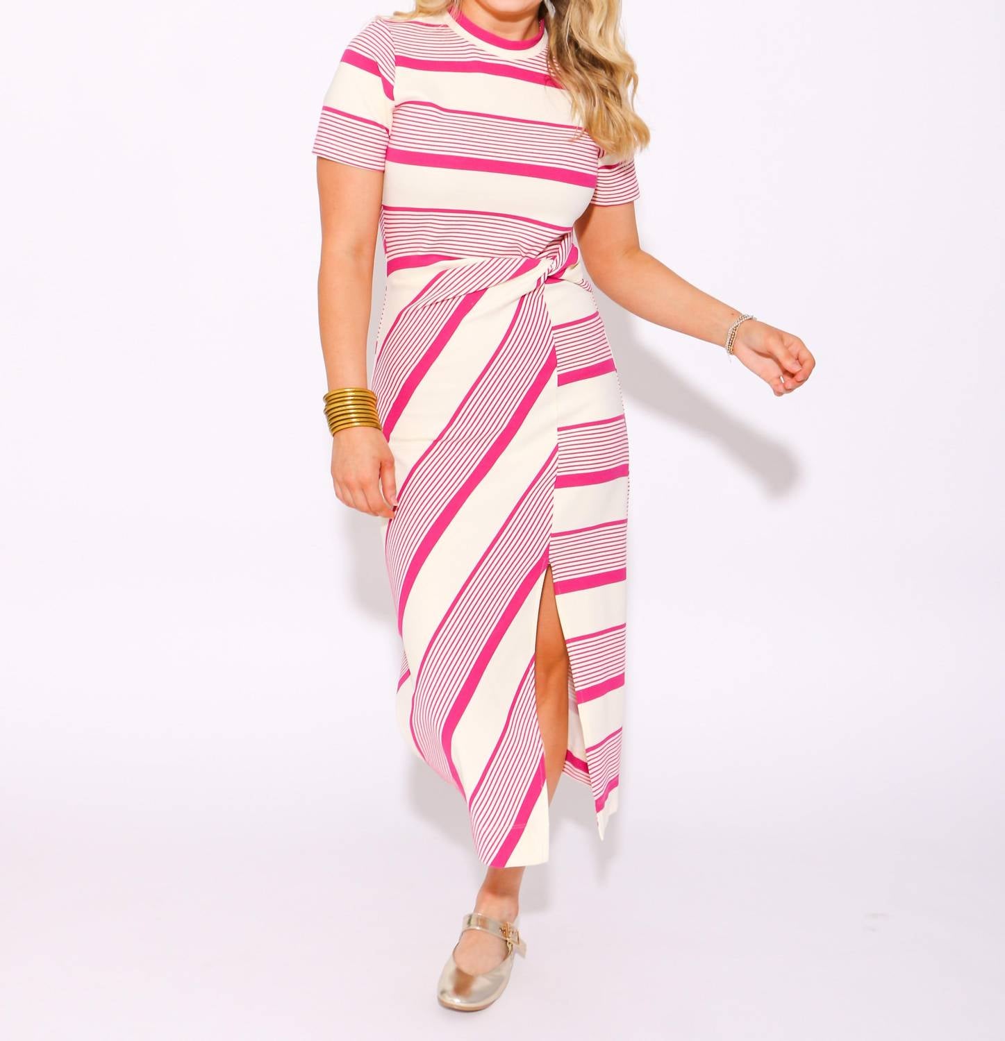 Thml - Stripes in Motion Midi Dress with Slit