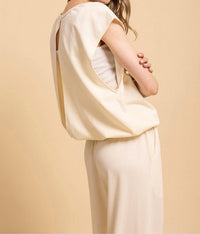 Blue Velvet Open Back Sleeveless Jogger Set in ivory - women's tank top - view 4