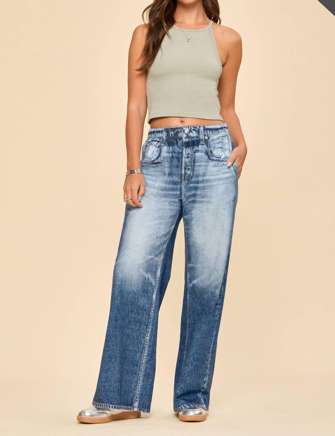 Dear Scarlett - Zenim Wide Leg Classic Jeans Plus
