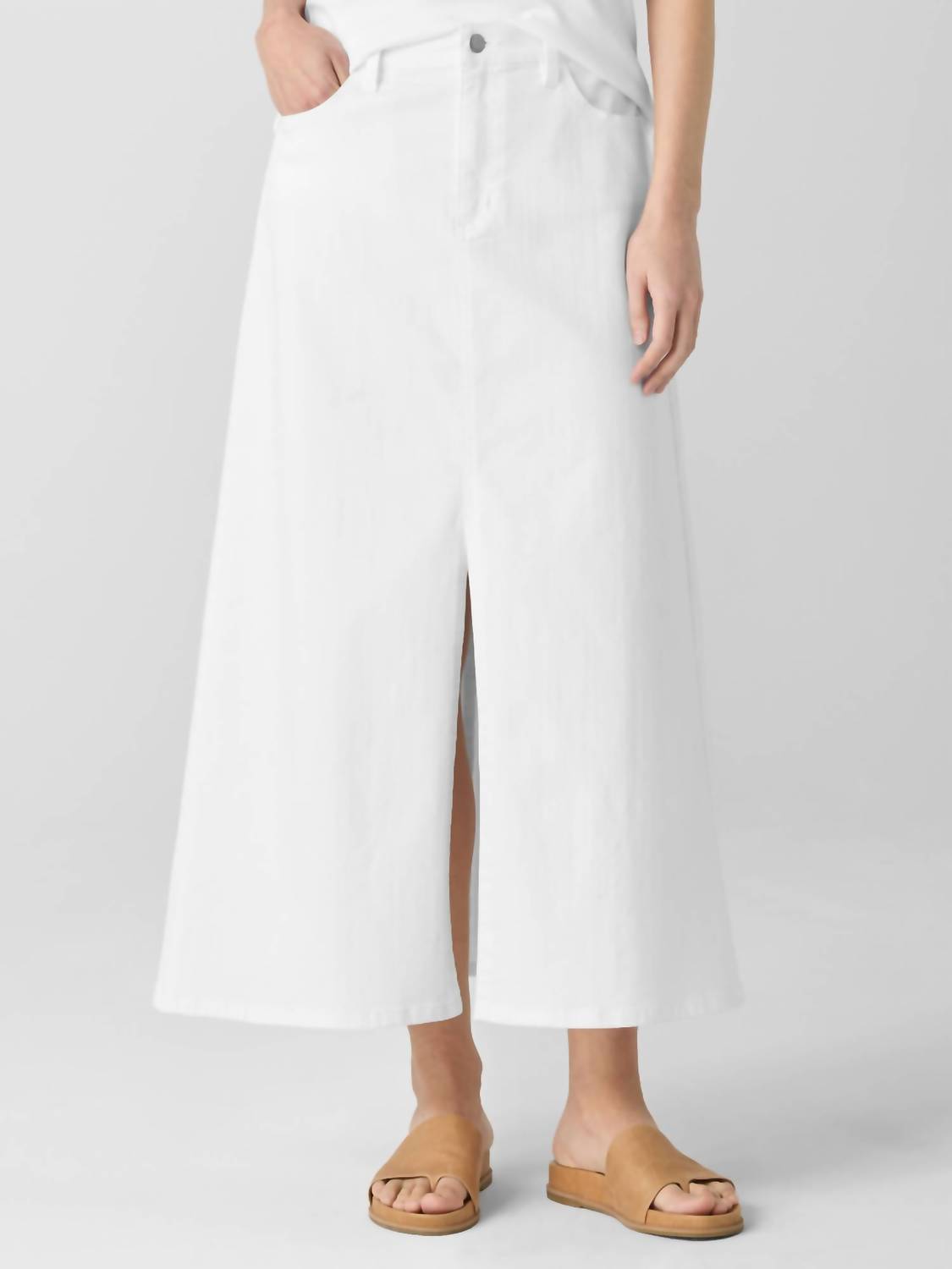 Eileen Fisher - Garment-dyed Denim A-line Skirt