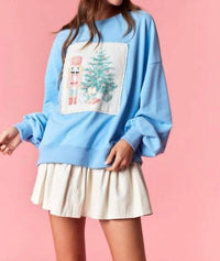 Peach Love - Corduroy Patch Sweatshirt