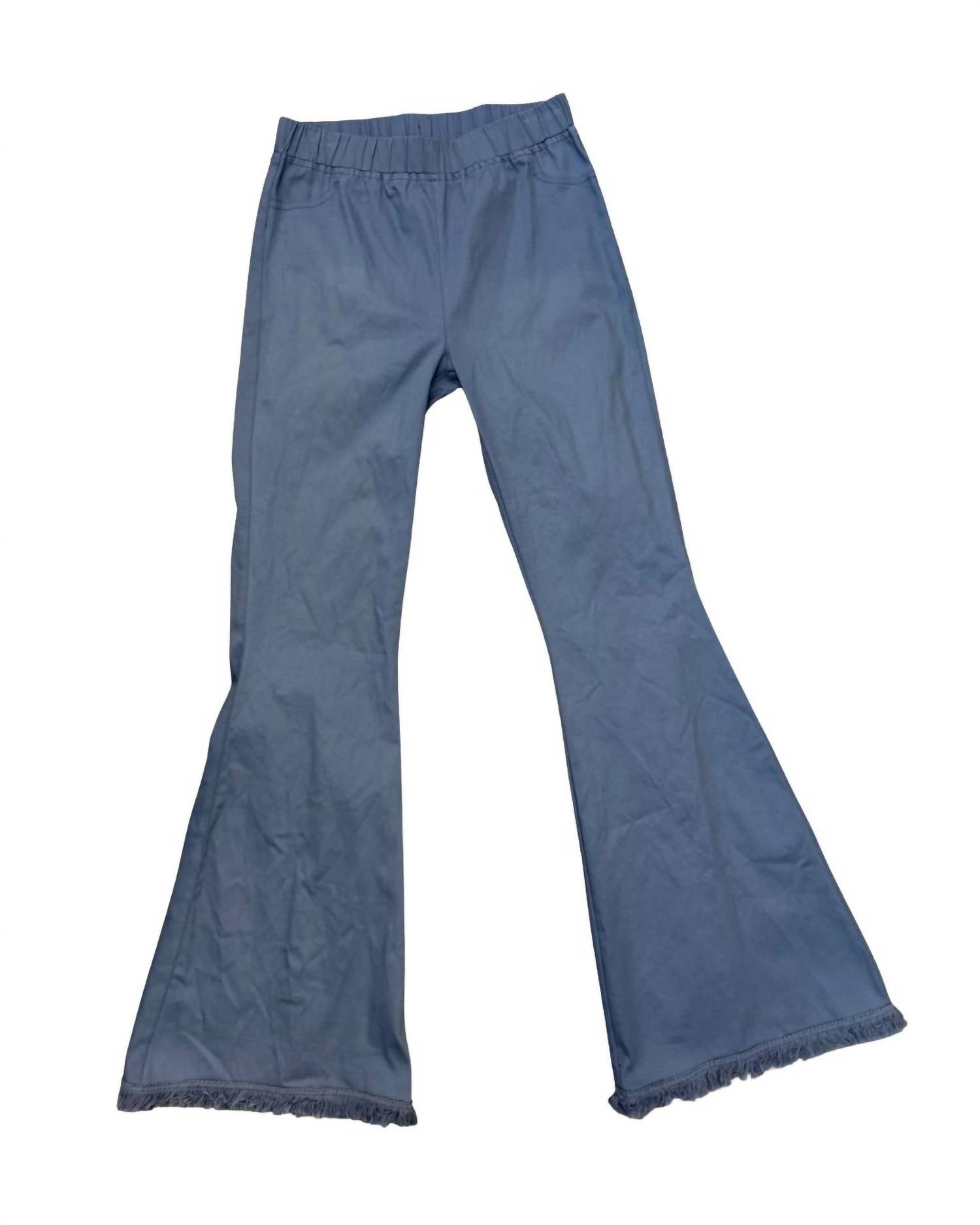 Umgee - Women's Frayed Hem Flare Pants