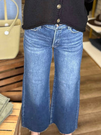 Risen - Mid Rise Crop Wide Jeans