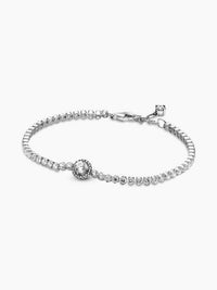 Pandora Sparkling Halo Tennis medium Bracelet in silver - women's jewelry