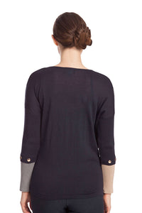 Color Block V-Neck Sweater