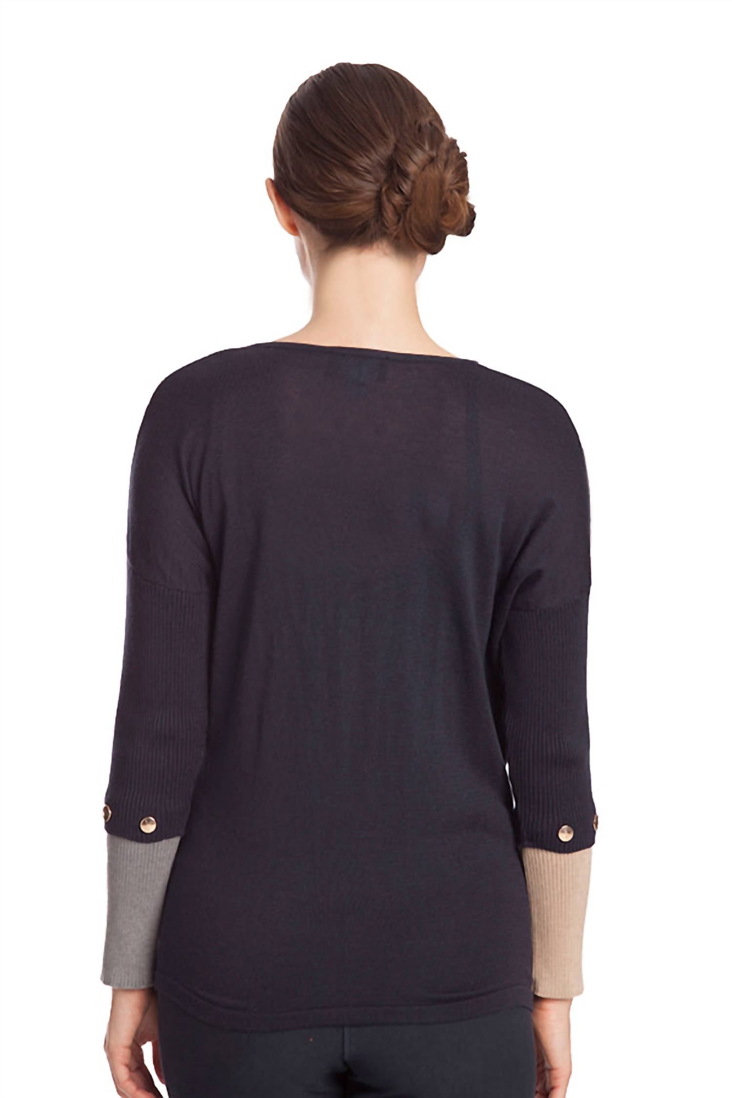 Color Block V-Neck Sweater
