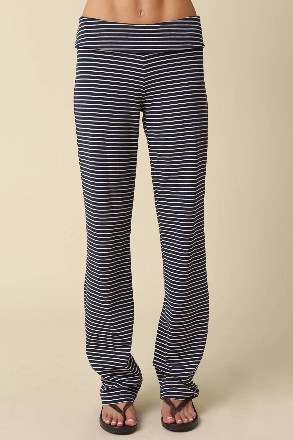 Olivaceous - Pepper Stripe Knit Pants Set