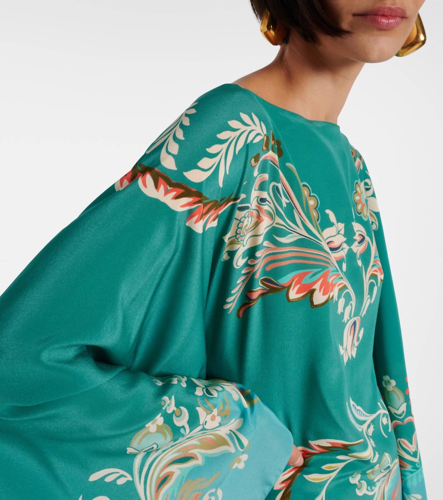 Etro - Asymmetric Silk Poncho Top