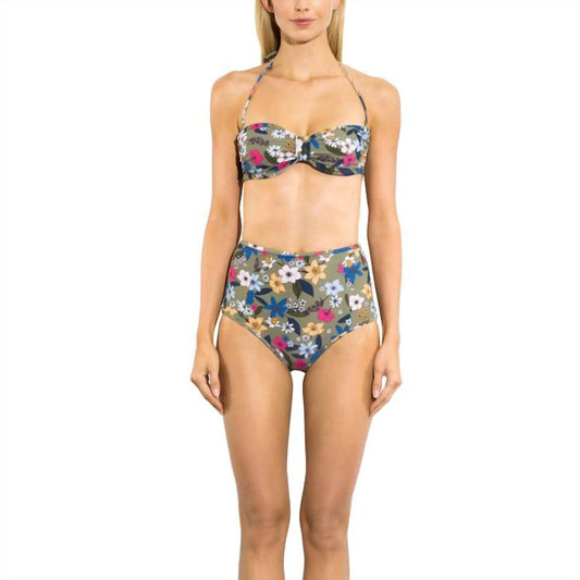 Shoshanna - Punchy Floral Knot Front Bandeau Bikini Top