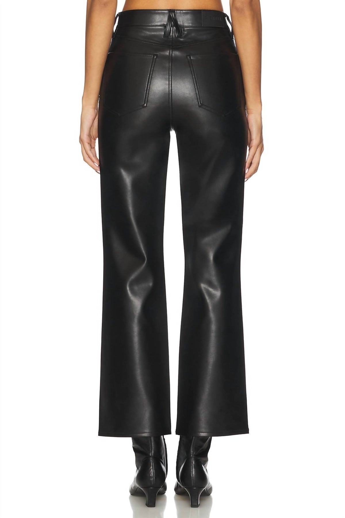 PISTOLA Ally High Rise Ankle Boot Pants in onyx - women's pants - detail view