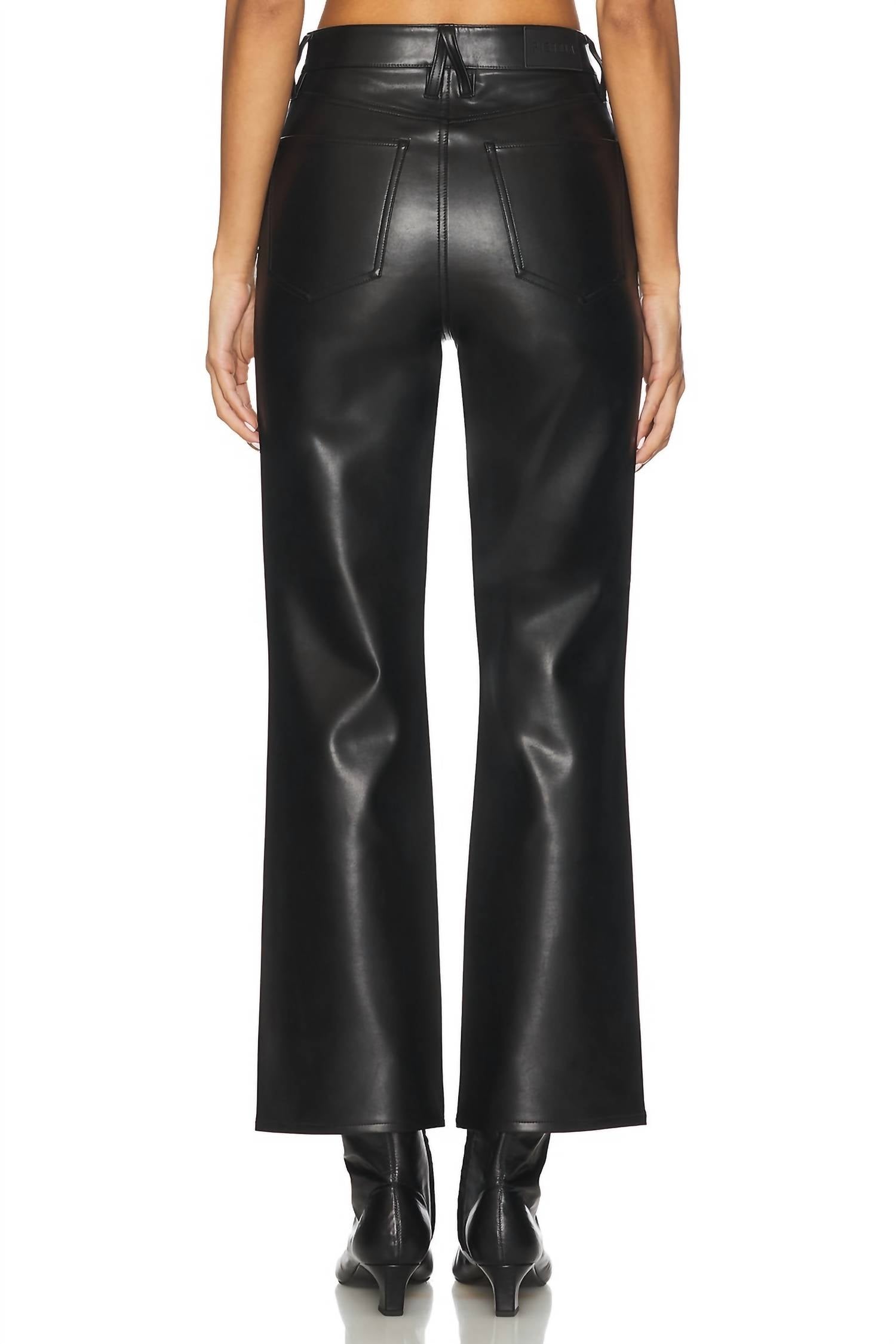 PISTOLA Ally High Rise Ankle Boot Pants in onyx - women's pants - detail view