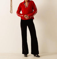 Alix Of Bohemia - Dylan Ruby Velvet Tunic Top
