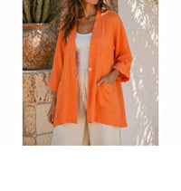 Tempo Paris - Linen Oversized One Button Jacket