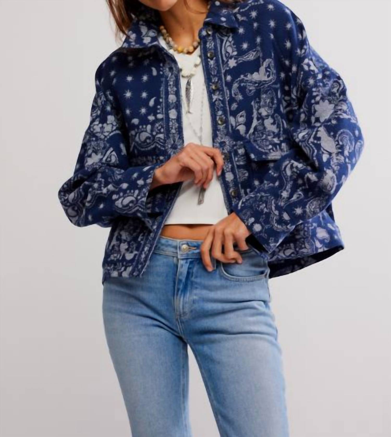 Free People - Bandana Jacquard Shirt Jacket