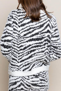 Pol - Fuzzy Zebra Sweatshirt