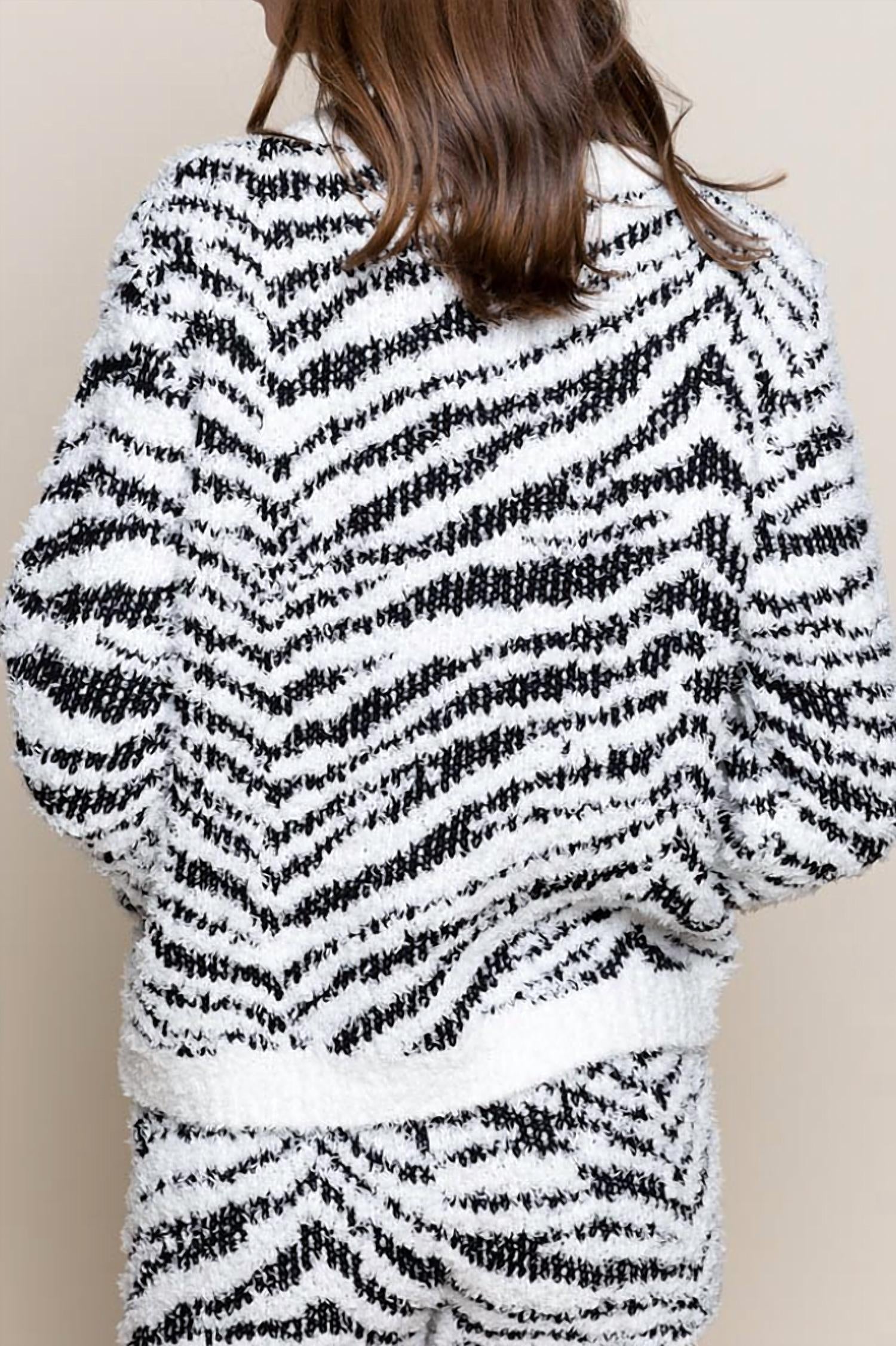Pol - Fuzzy Zebra Sweatshirt