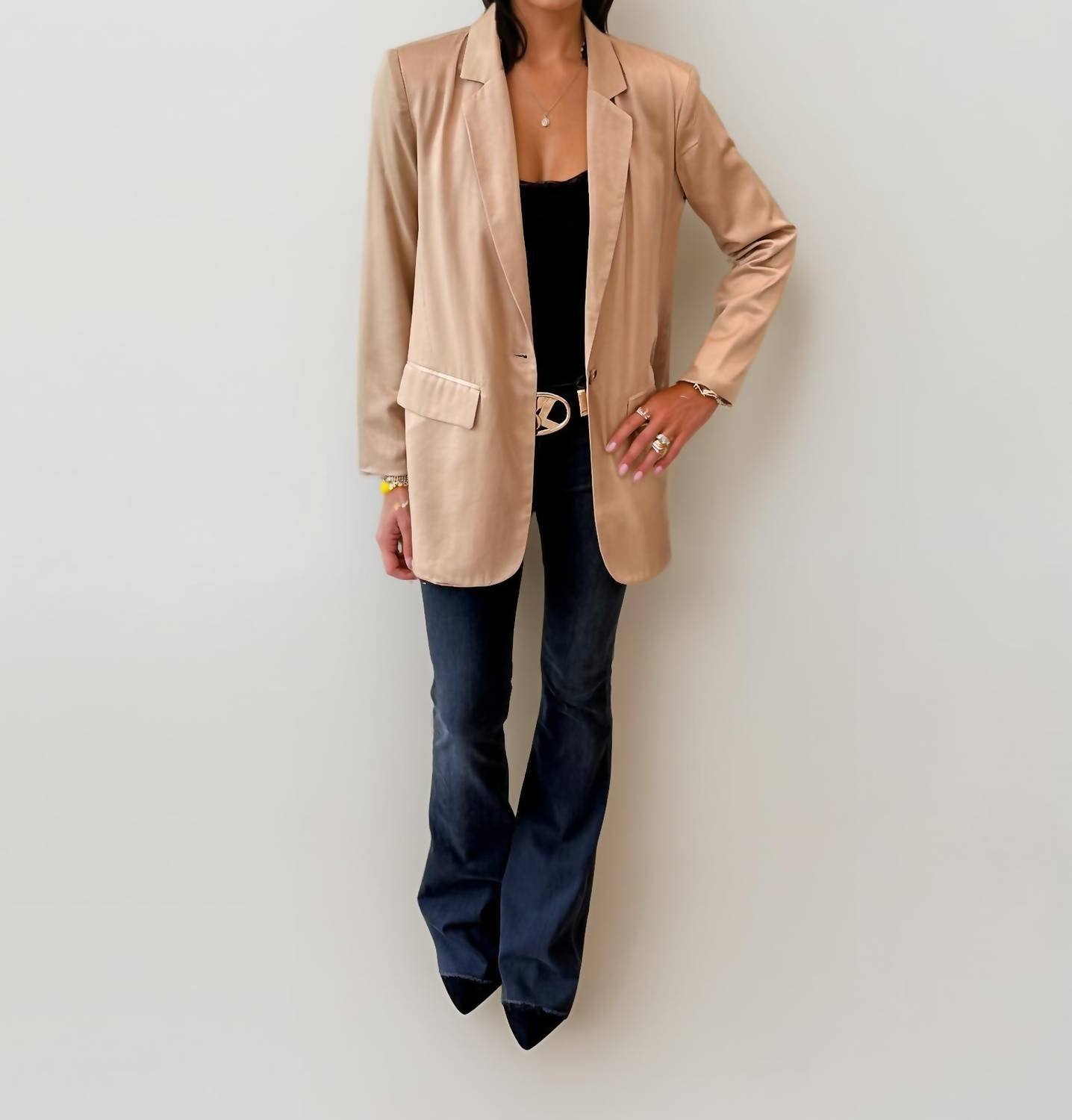 Malibu Road - Satin Boyfriend Blazer