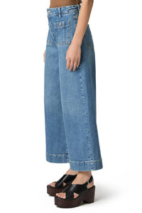 Paige - Lola Seamed Patch Pocket Crop Wide Leg Jeans