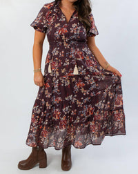 Thml - Printed Puff Sleeve Tiered Maxi Dress