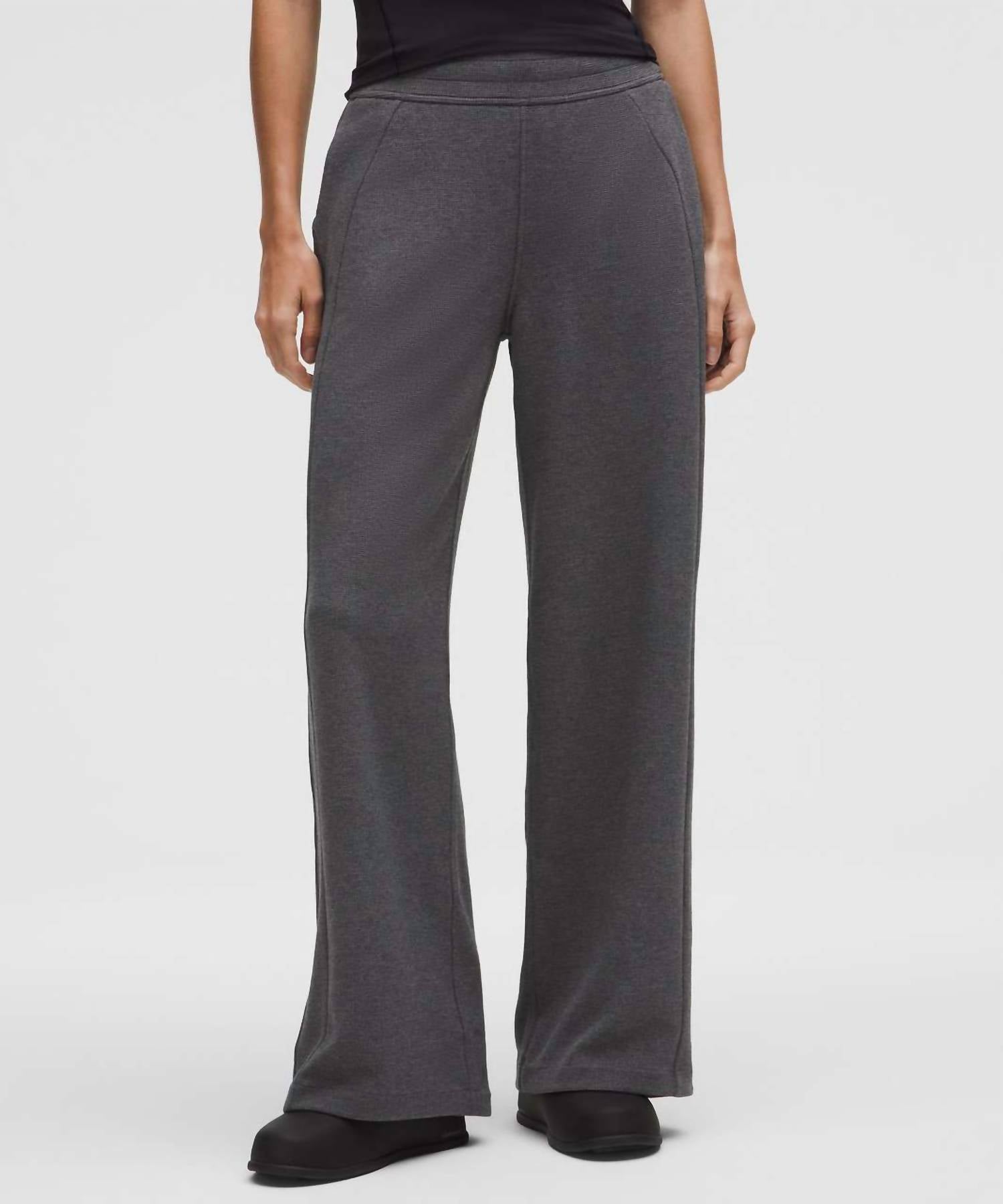 lululemon Scuba Mid-rise Wide-leg Pant in heathered graphite grey - women's pants