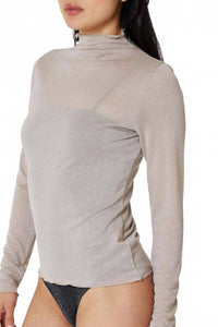 Find Me Now - Light Lurex Mockneck Top