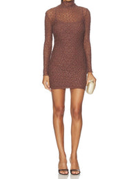 Astr - Kourtney Rhinestone Lace Mini Dress