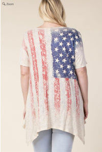 VOCAL APPAREL Flag Shirt With Sleeves Embellishments in silver - women's t-shirt - view 5