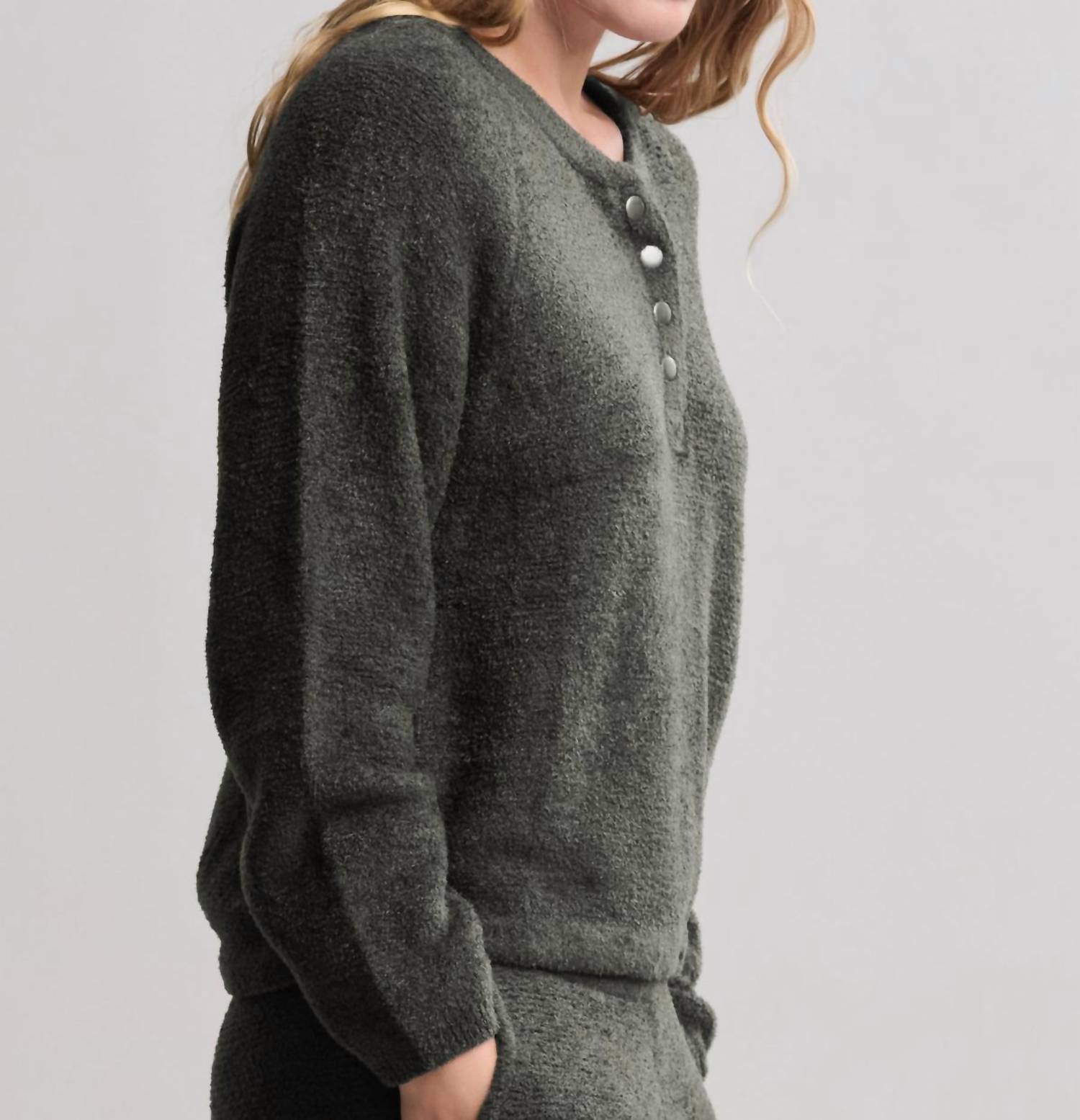 Barefoot Dreams - COZYCHIC LITE TEXTURED RAGLAN SLEVE HENLEY TOP
