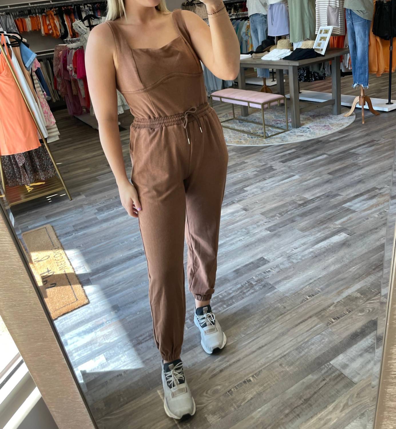 Tcec - Square Neck Sleeveless Jumpsuit