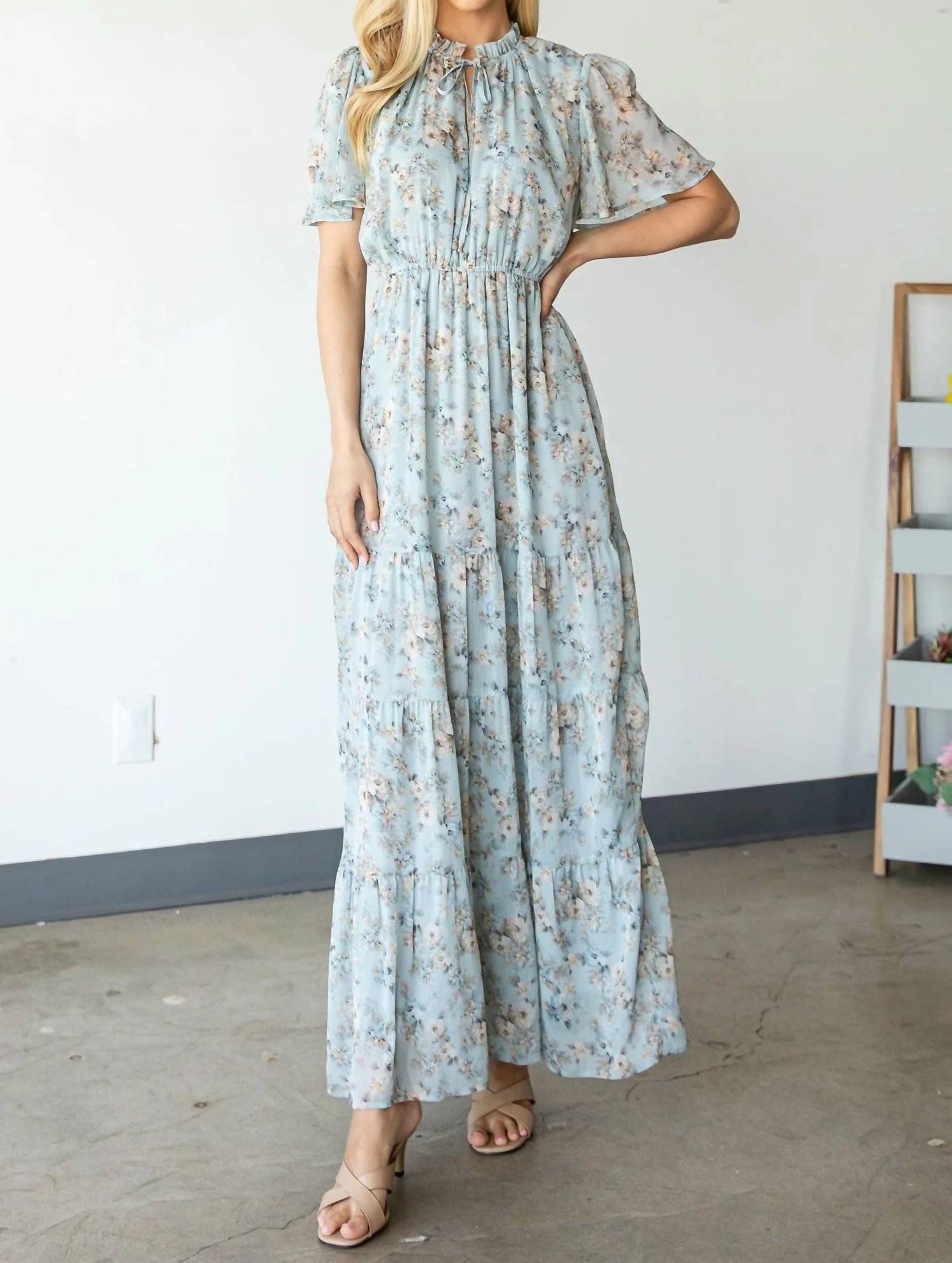 Cy Fashion - Vintage Floral Maxi Dress