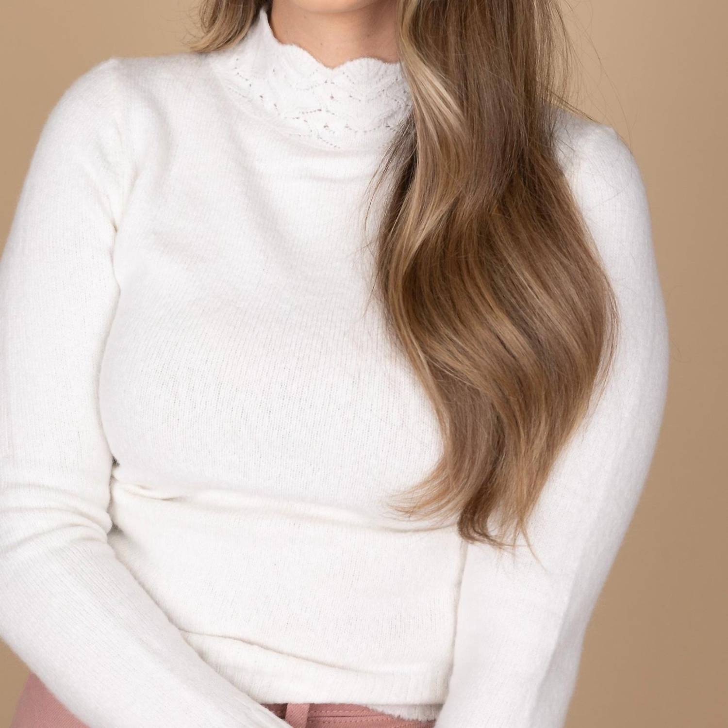 Aemi + Co - Aria Lace Trim Sweater