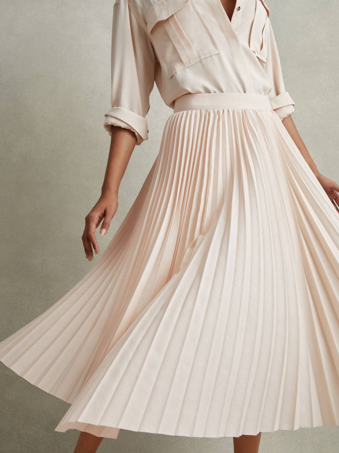 Reiss - Azalea Asymmetric Pleated Skirt
