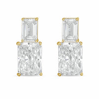 Diana M Jewels - Women's Emerald Lab-Grown Diamond Stud Earrings (15.00 Ct TCW) - Grand