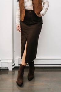 Gentle Fawn - Women's Front Slit Midi Skirt