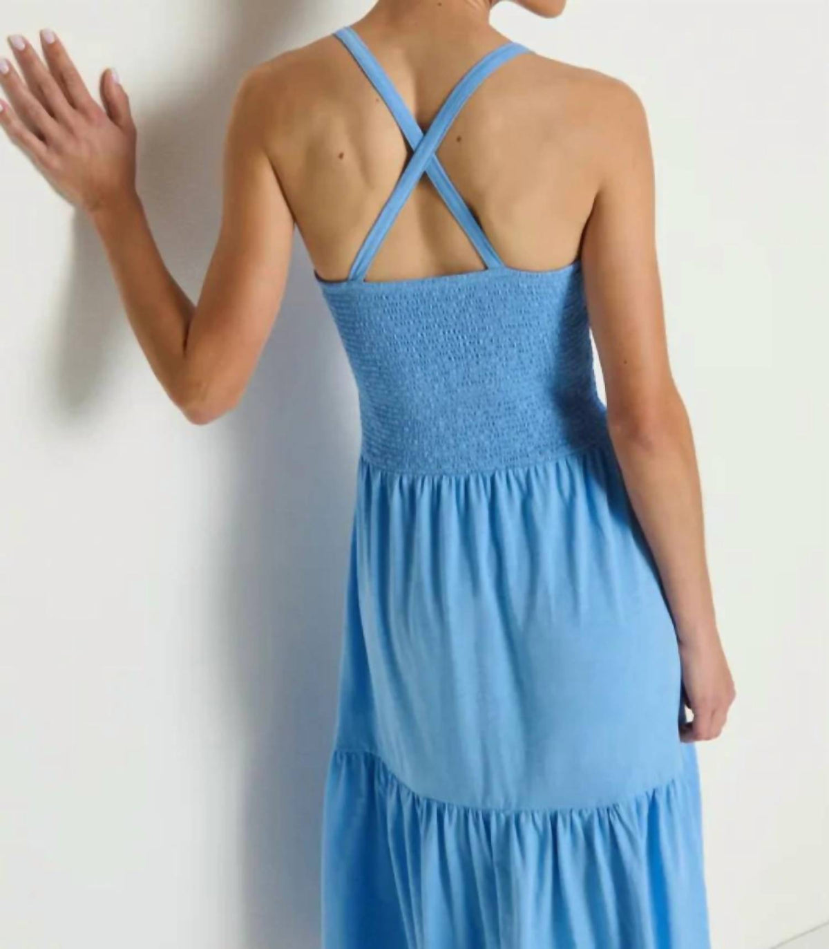 Nation Ltd - Penelope Smocked Cross Midi Dress