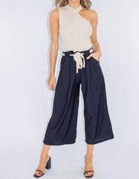 Lush - TIE BELT WIDE LEG PANTS