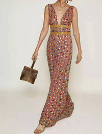 Rixo - Charlotte Lamé Chiffon Gown