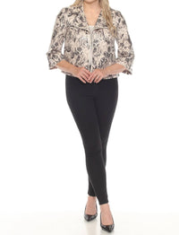 Joseph Ribkoff - Snakeskin Faux Suede Swing Jacket