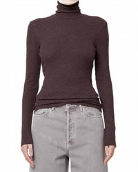 AGOLDE PASCALE TURTLENECK TOP in fox - women's long sleeve top