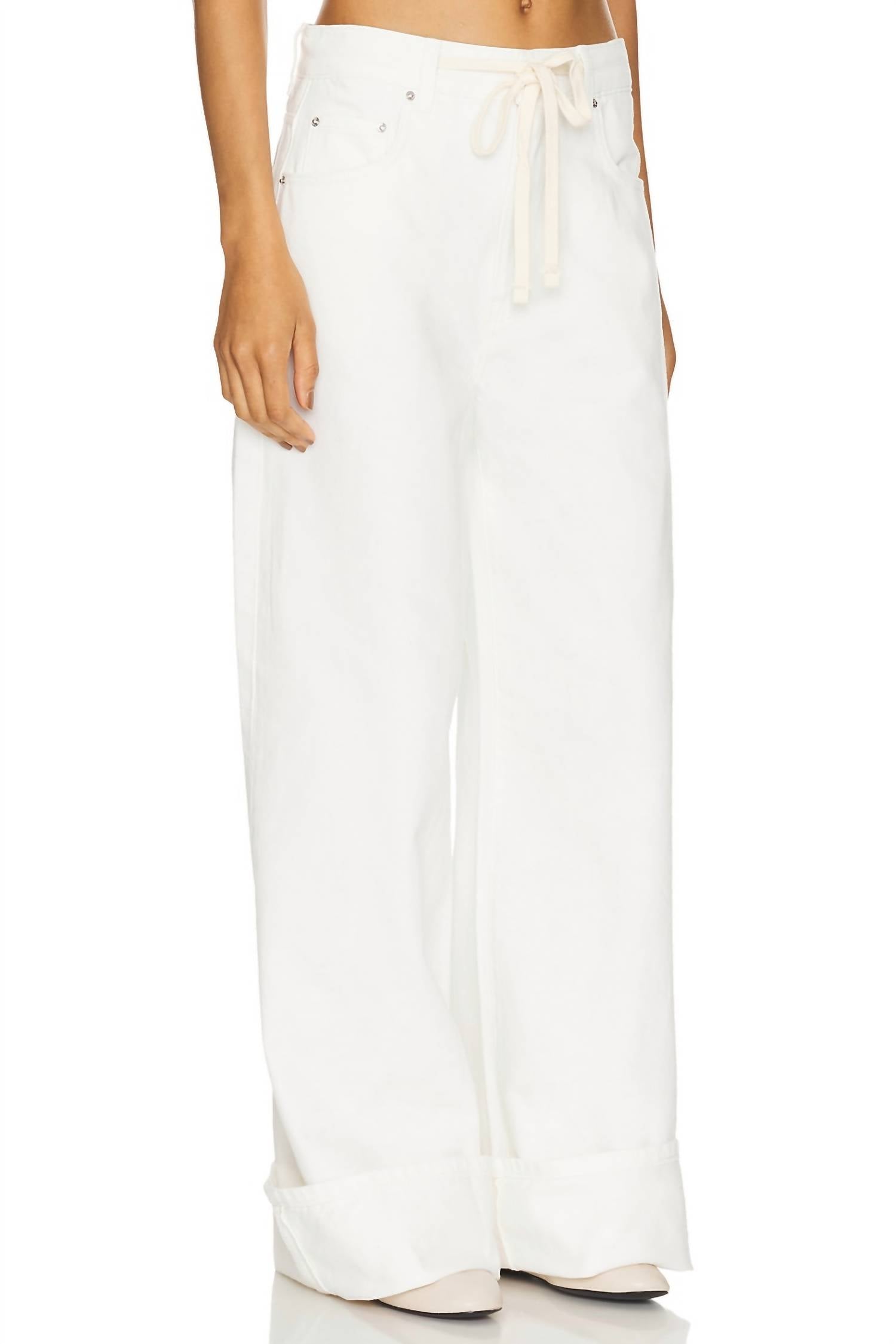 Grlfrnd - Lucia Drawstring Baggy Wide Leg Denim Jeans