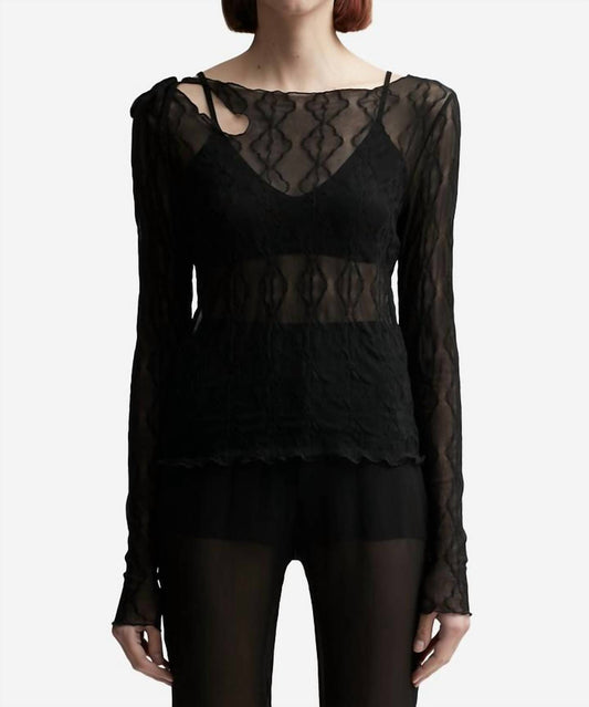 Find Me Now - Mariposa Long Sleeve Keyhole Top