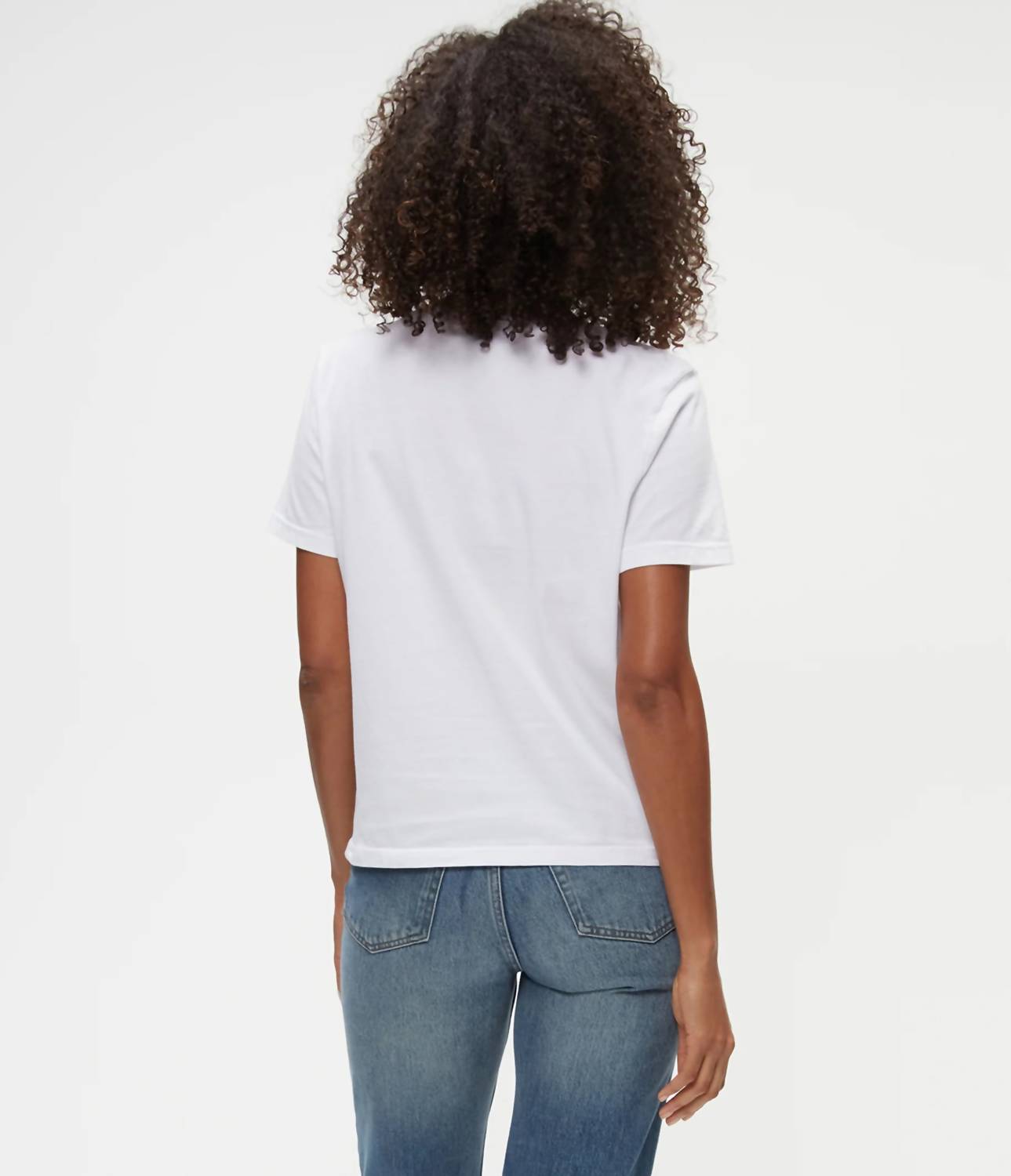 Michael Stars Becca Crewneck Tee in white - women's t-shirt - detail view