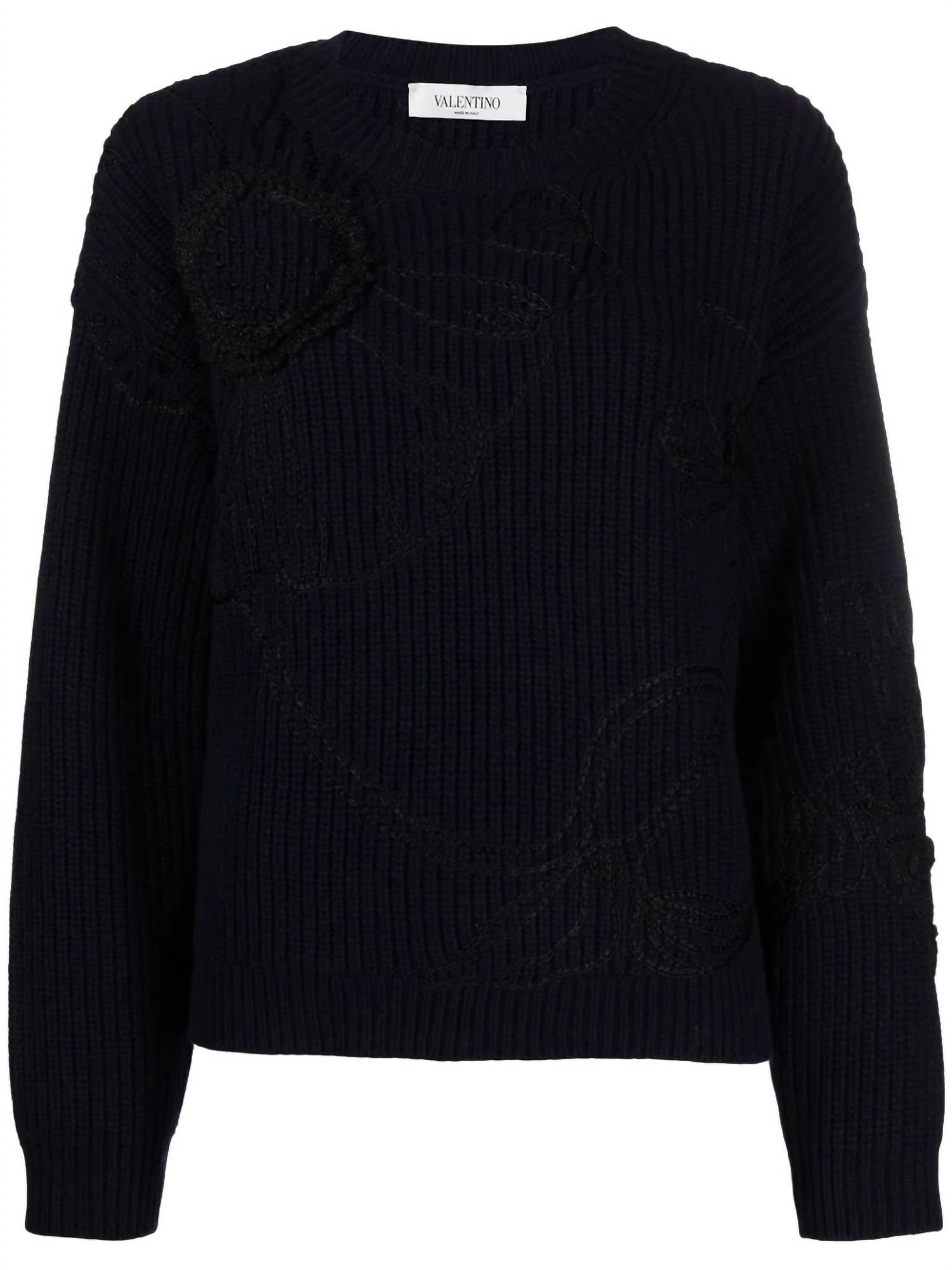 Valentino - Floral Embroidered Knitted Jumper