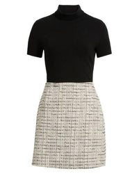Theory - Short-sleeve Combo Mini Dress