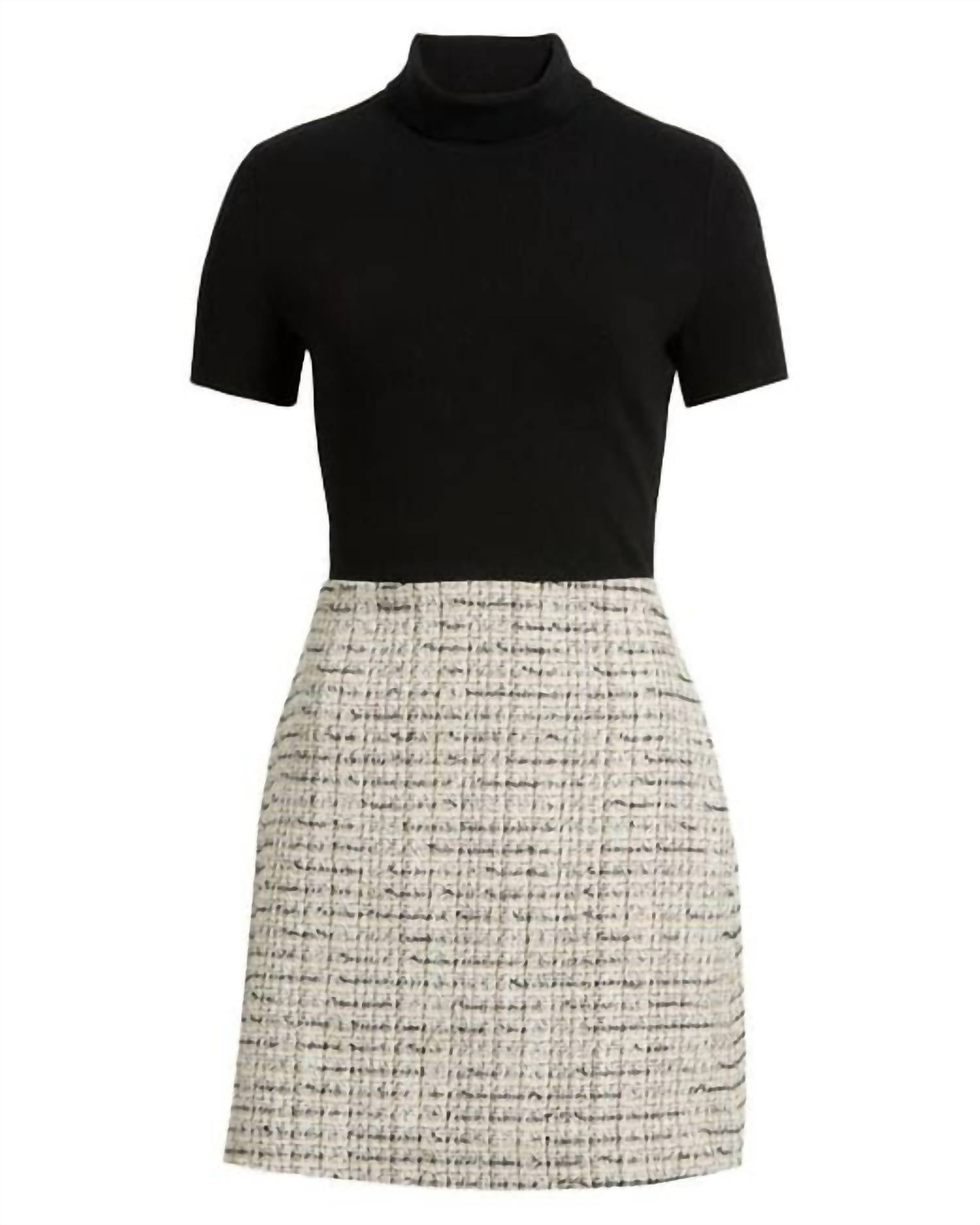 Theory - Short-sleeve Combo Mini Dress