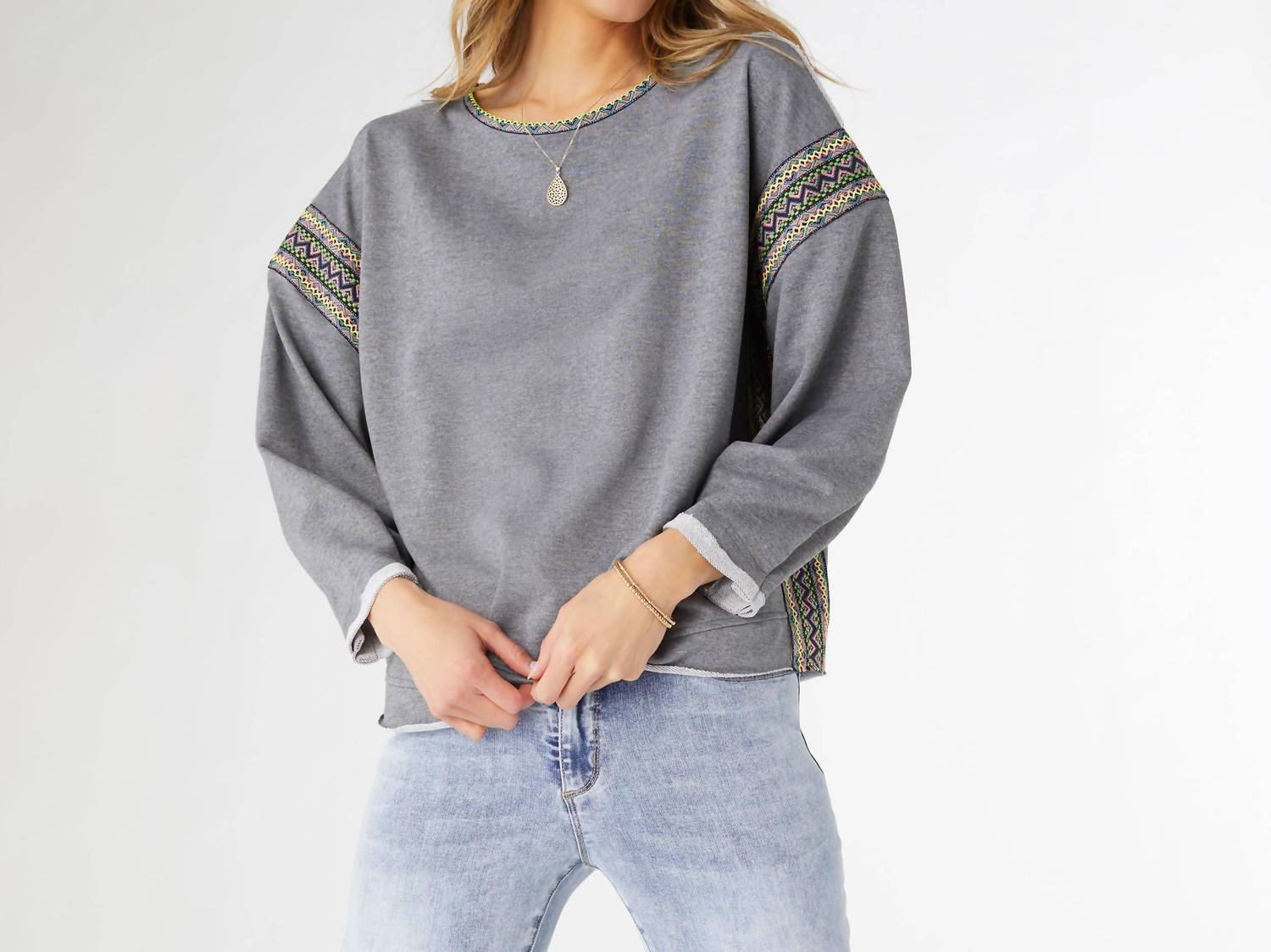 Coco + Carmen - Andi French Terry Crew Neck Sweatshirt