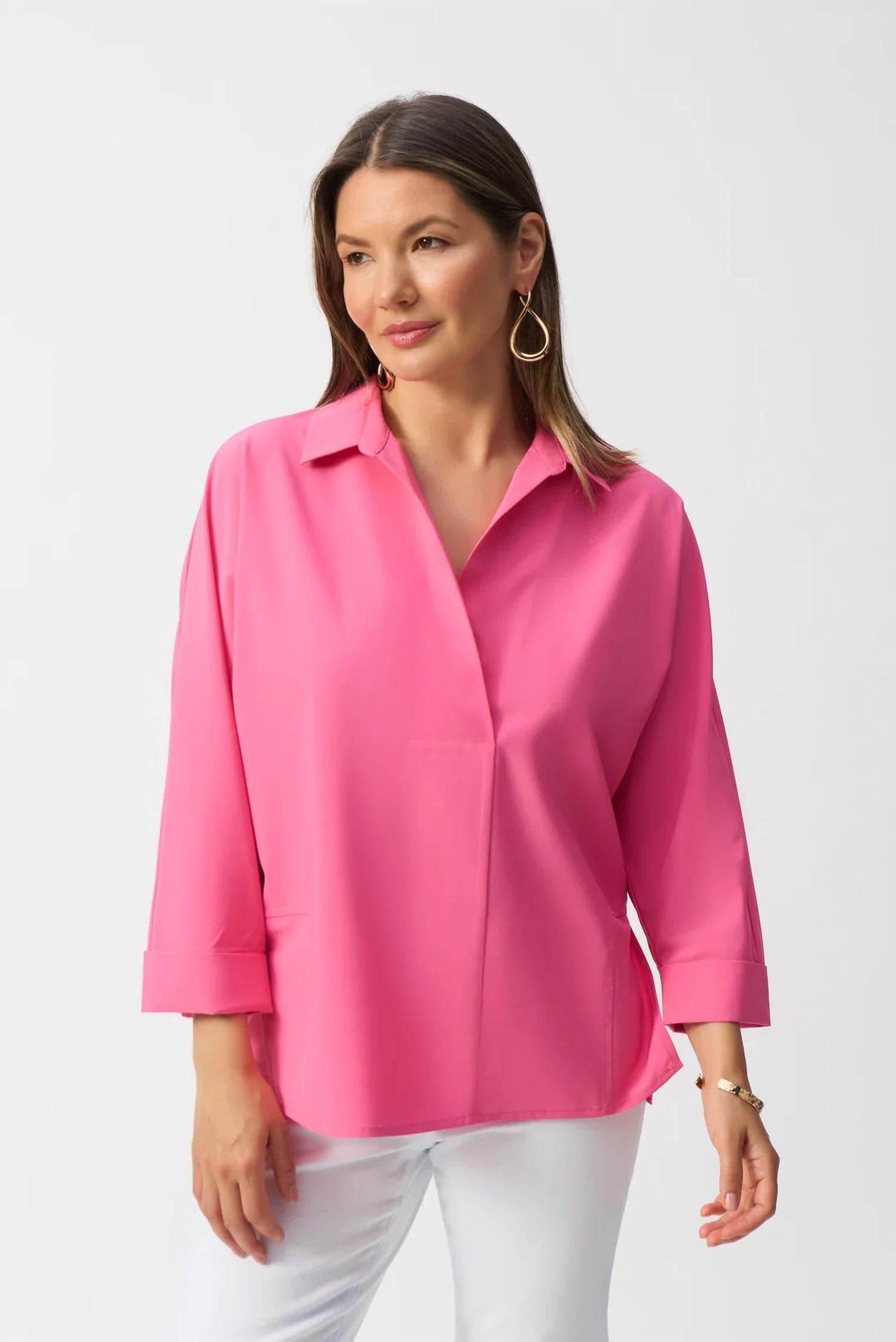 Joseph Ribkoff - Poplin Boxy 3/4 Sleeves Shirt