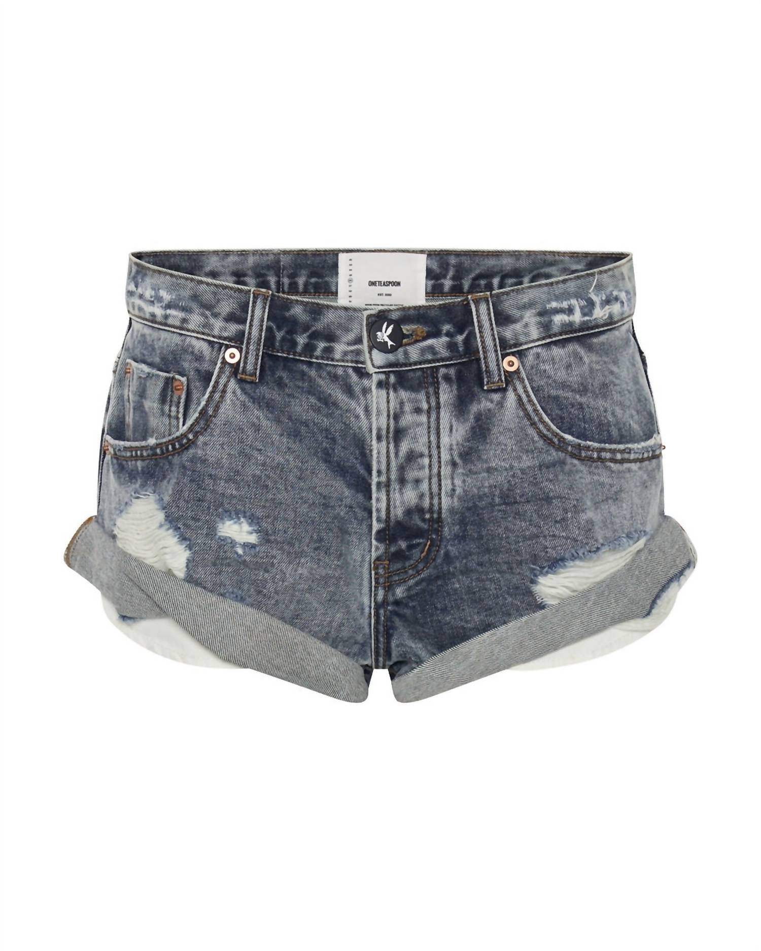 One Teaspoon - Blossom Bandit Low Waist Denim Shorts