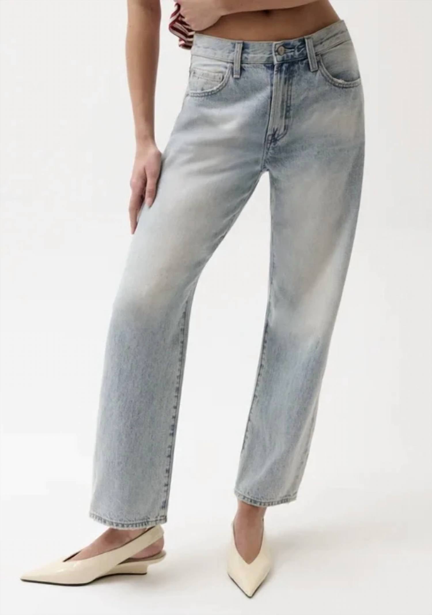 Pistola - Lexi Mid Rise Bowed Straight Jeans