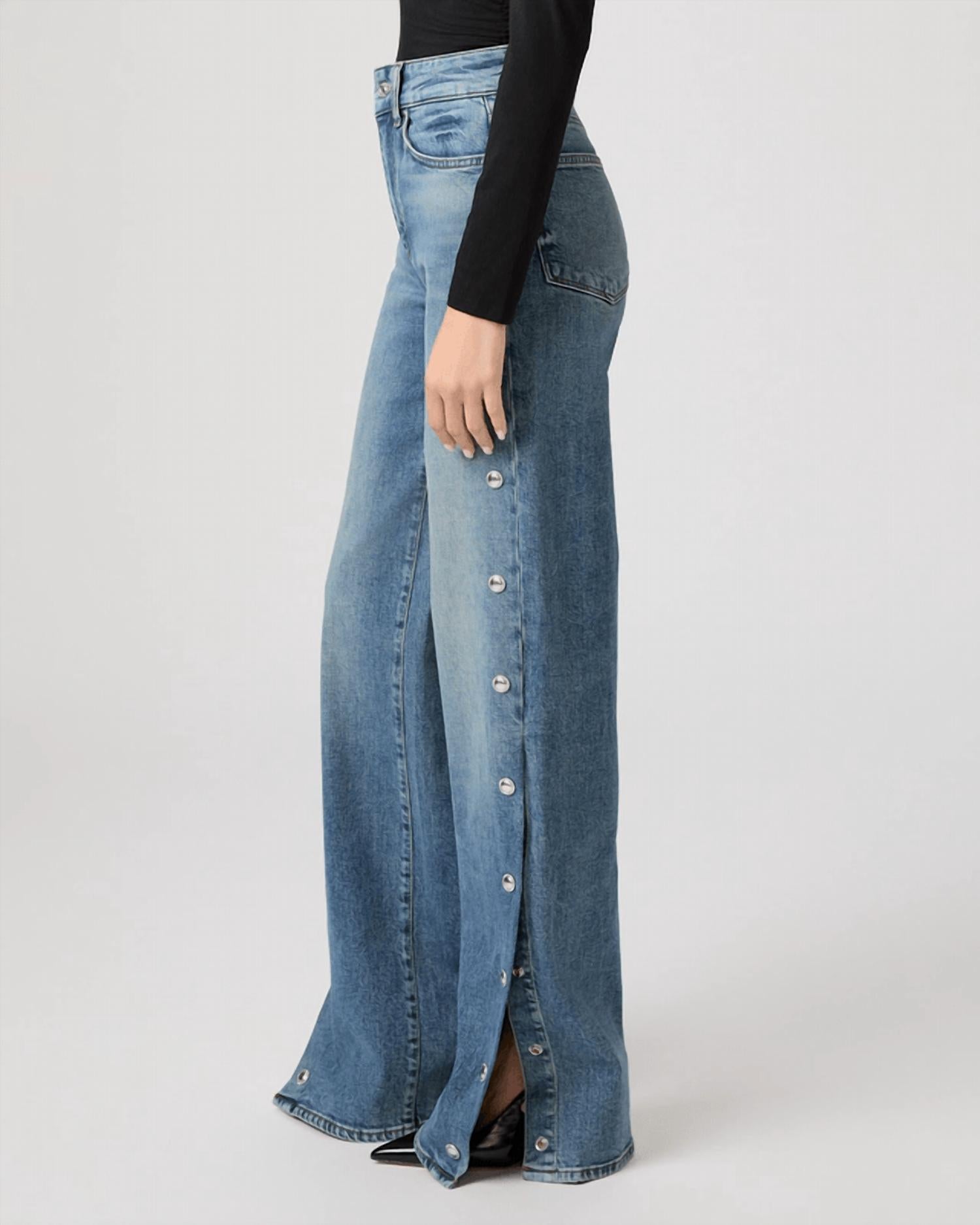 Paige Sasha Wide Leg Jeans in cruising - women's pants - detail view